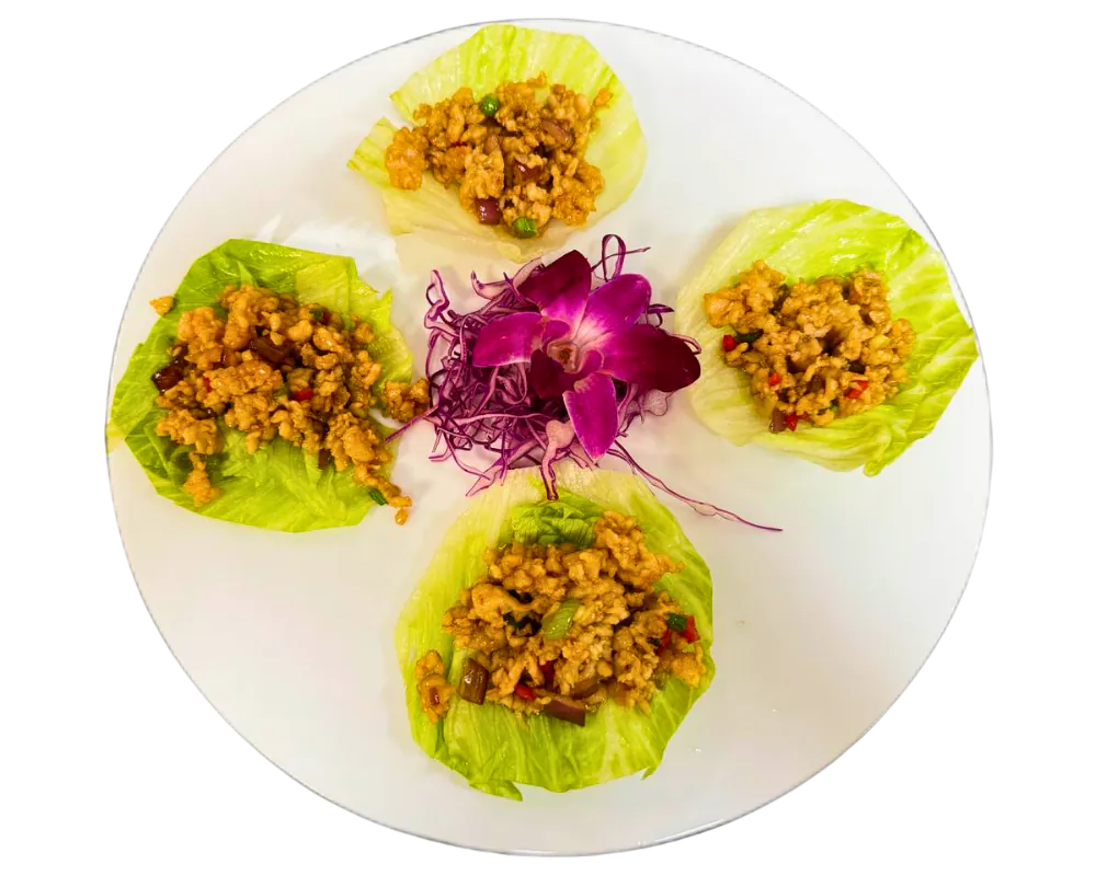 Savory minced chicken in crisp lettuce cups at SOHO Asian Fusion, a Asian Fusion Restaurant in Austin.
