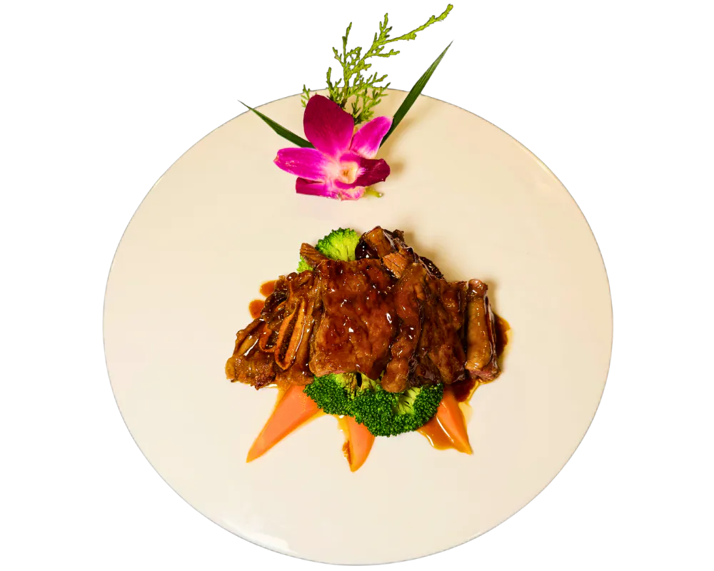 Tender Korean BBQ short ribs with veggies at SOHO Asian Fusion, a Asian Fusion Restaurant in Austin.